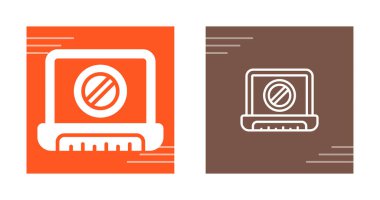 Kısıtlı erişim sembolünü gösteren soyut dizüstü bilgisayar simgesi