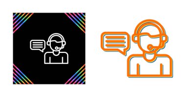 Yardım simgesi, mikrofonlu kulaklık takan adam.