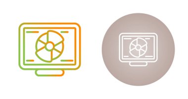 Masaüstü Bilgisayar Modern Simgesi Beyaz Arkaplanda İzole Edildi