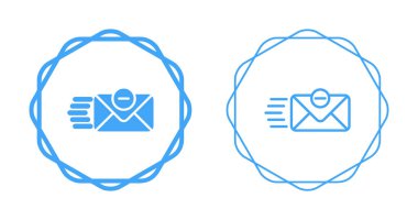 Dairesel sınırlar içinde mavi çizilmiş posta simgeleri
