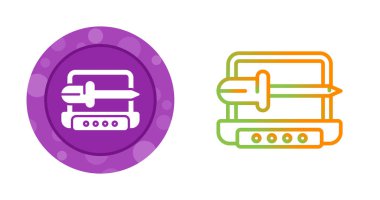 Yönlendirici simgesi: Kılıç grafikleri ve dairesel rozet