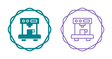 Kahve yapma makinesi simgeleri beyaz arkaplanda izole edildi