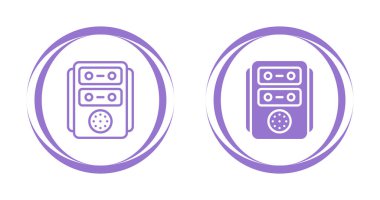 Beyaz arkaplanda izole radyo simgeleri, vektör illüstrasyonu 