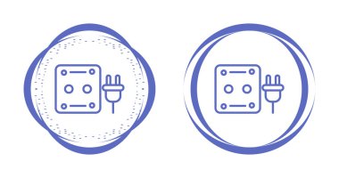 GFCI Outlet ve eklenti simgeleri seti, vektör illüstrasyonu