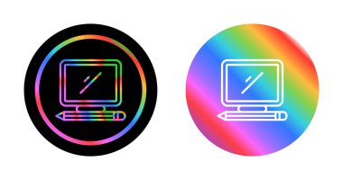 Bilgisayar İzleme Simgesi, Beyaz Arkaplanda İzole Edilmiş Gösterge İşareti, Vektör Resimleri 