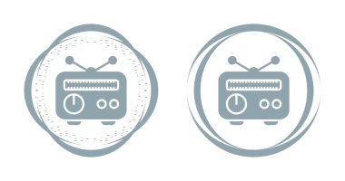 Bir dizi radyo ikonu. vektör illüstrasyonu       