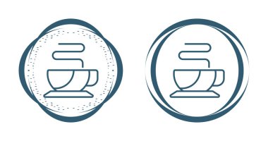 Sıcak çay fincanı simgeleri ayarlandı, vektör illüstrasyonu