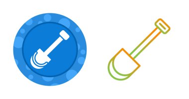 Beyaz arkaplana kürek simgelerinin çizgi çizimi