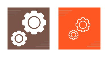 Beyaz arkaplanda izole edilmiş dişli simgeleri