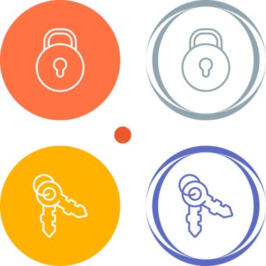 asma kilit simgesi seti, güvenlik işareti beyaz arkaplanda izole edildi. 