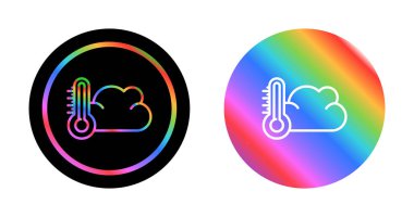 Beyaz arka planda izole edilmiş çizgi gökkuşağı ve bulut simgesi. Renkli taslak konsepti. vektör.