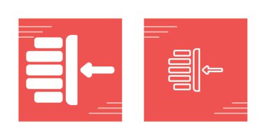 Dikey çubuk simgelerini gösteren beyaz ok