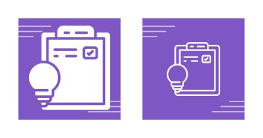 Dizinleri ve ampulleri olan basit vektör illüstrasyon simgeleri 