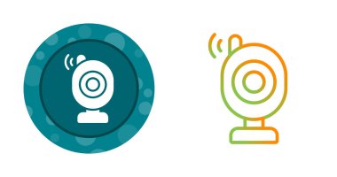 Dairesel tasarımlar içeren iki biçimlendirilmiş webcam simgesi