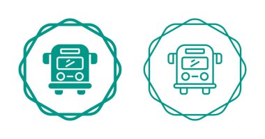 Dairesel sınırlar içinde iki gök mavisi bus simgesi