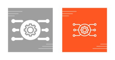 Ayarlar simgesi beyaz arkaplanda izole edildi. Çarklı tabela. Vites sembolü. Vektör illüstrasyonu