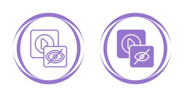 Beyaz arkaplanda özel ve çalma düğmeleri simgeleri, vektör illüstrasyonu  