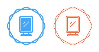 Dairesel sınırları olan mavi ve turuncu dijital ekranlar