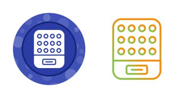 Dairesel arka plana sahip renkli otomat simgeleri