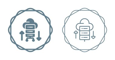 Web Sunucusu simgeleri vektör illüstrasyonunu ayarla 