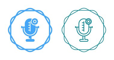 Bir dizi mikrofon ikonu. vektör illüstrasyonu