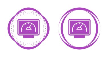 Beyaz arkaplanda hız göstergeleri olan bilgisayar ekranları, vektör yanılsaması 