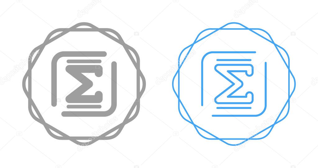 Two geometric sigma symbols inside circular borders