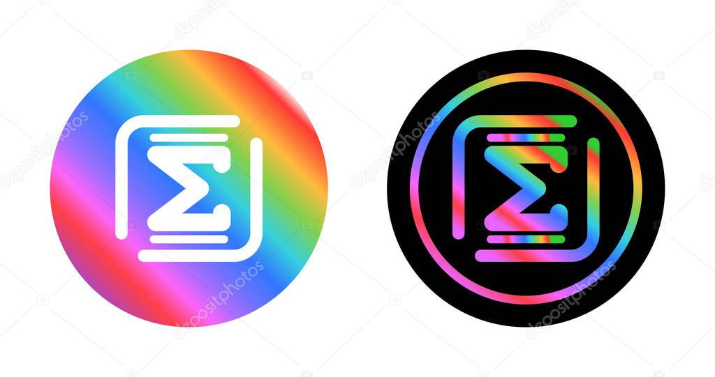 Sigma letters icons set, vector illustration