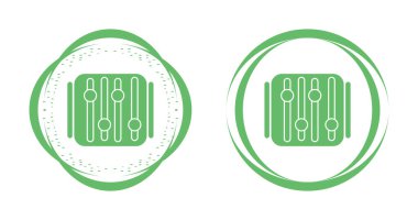 Beyaz arkaplanda ses karıştırıcı simgeleri kümesi, vektör illüstrasyonu 