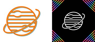  Gezegen simgesi hazır. vektör illüstrasyonu