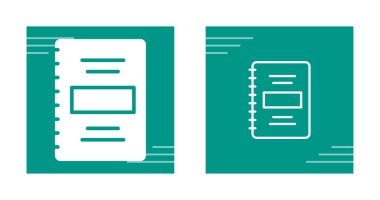 Yeşil arkaplanda gösterilen iki spiral defter