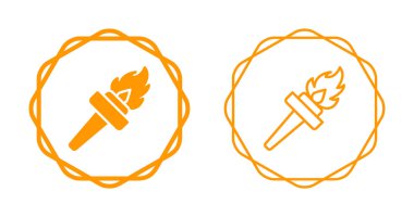 Meşale simgeleri ayarlandı, vektör illüstrasyonu