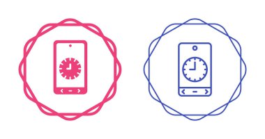 Cep telefonundaki çalar saat uygulaması. Akıllı telefon çalar saati. Uyanma zamanı. Telefondaki çalar saat hatırlatması. Uyanmayı unutma. Vektör illüstrasyonu