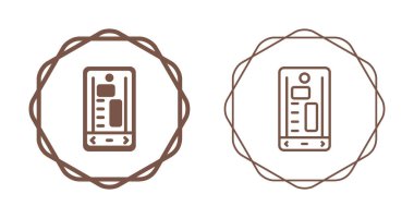 Dairesel sınırlar içinde minimalist kahverengi akıllı telefon simgeleri