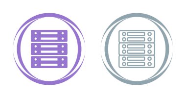 Sunucu seti, veri, web sunucu simgeleri. vektör illüstrasyonu 