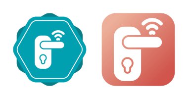 Kablosuz sinyal gösteren akıllı kapı kilitleme simgeleri