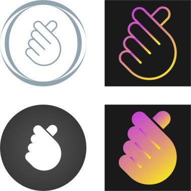 El yapımı Mini Kalp Sembol Simgesi. Mini Parmak Kalp Çizgisi Simgesi. Love Icon Vektör İllüstrasyonuyla El