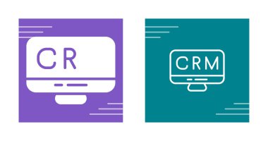 Bilgisayar ekranlarını gösteren renkli crm simgeleri