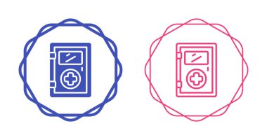 İlk yardım çantası, acil sağlık kutusu ikonu. Düz vektör çizimi beyaz arkaplanda izole edildi