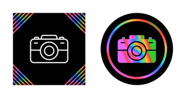 Beyaz arkaplanda izole edilmiş kamera simgeleri. Renkli ana hat sembolü. vektör illüstrasyonu