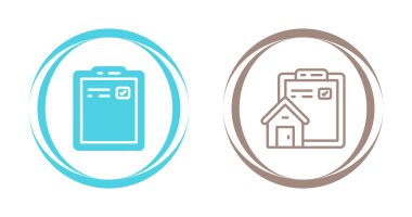 Kahverengi ev pano sembolünün yanında mavi pano simgesi