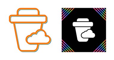 Bulutlu çöp kutusu. Basit simgeler ayarlandı 