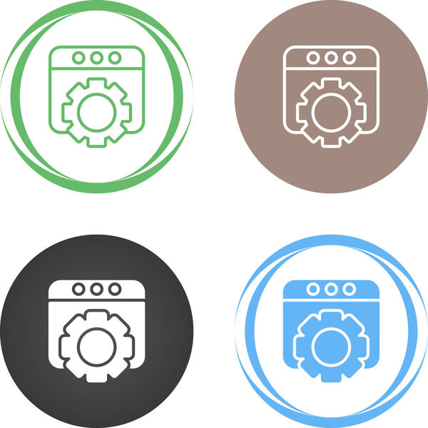 Washing machine gear icons in four colors