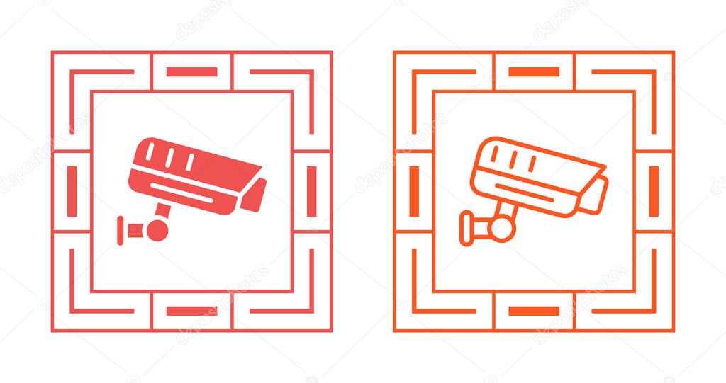 Fixed CCTV, Security Camera Icons set, Vector Template Illustration Design