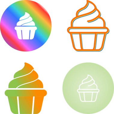 cupcake simgeleri beyaz arkaplanda izole edildi