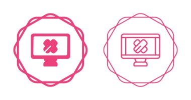 Bilgisayar Simgesi Beyaz Arkaplanda İzole Edildi, Vektör Resimleri 