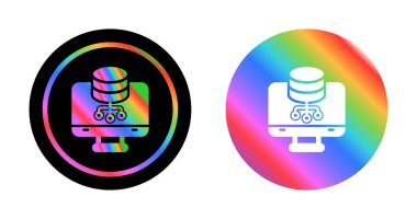 Veritabanı Yönetiminin vektör çizimi modern simgeler 