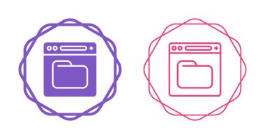 Dekoratif dairelerin içinde iki renkli klasör simgesi