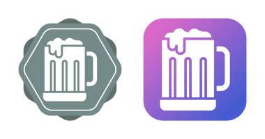 Bira bardağı ikonu. Bira bardağı tabelası. Beyaz arkaplanda izole edilmiş vektör 