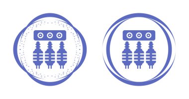 Dairesel çerçeveler içinde elektrik buji simgeleri